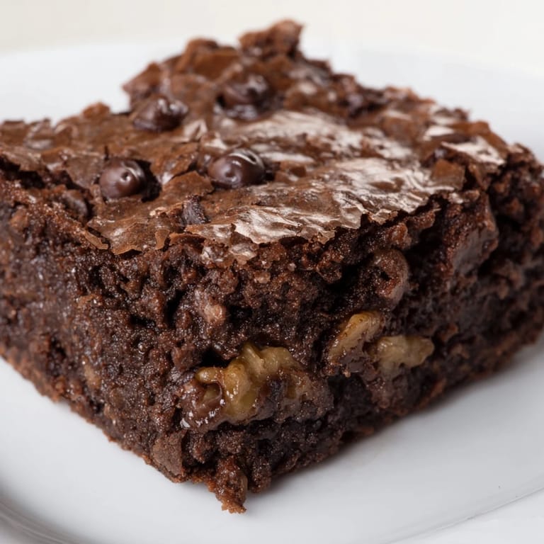 Square slices of decadent, homemade brownies, promising a deeply satisfying chocolate flavor and texture.