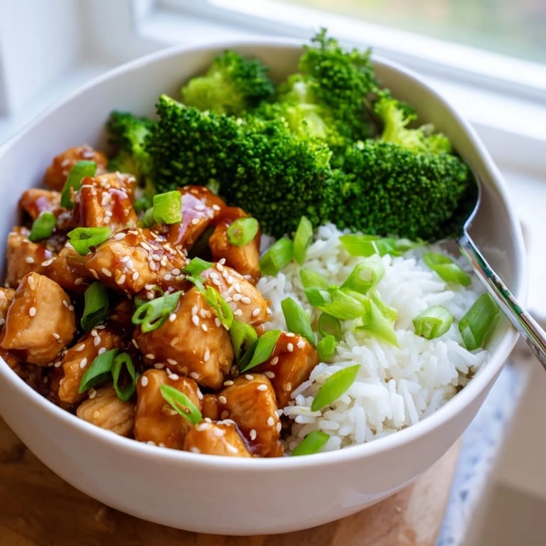 Golden chicken and crisp veggies make this Asian-inspired Sweet Chili Chicken Bowl perfect for weeknight dinners.