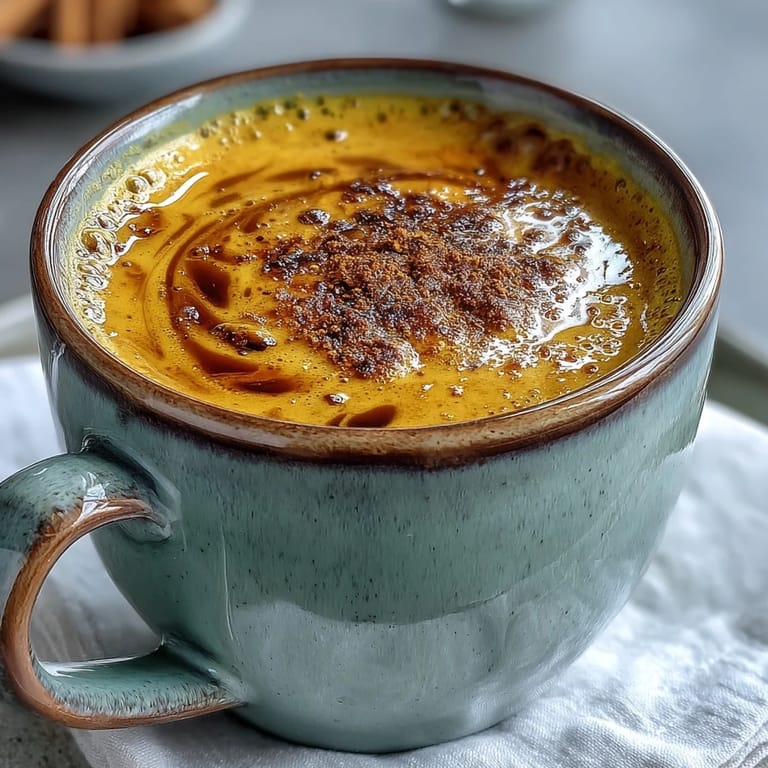 Vibrant golden-orange Turmeric and Golden Milk glows with a cinnamon swirl on a dark wood surface.