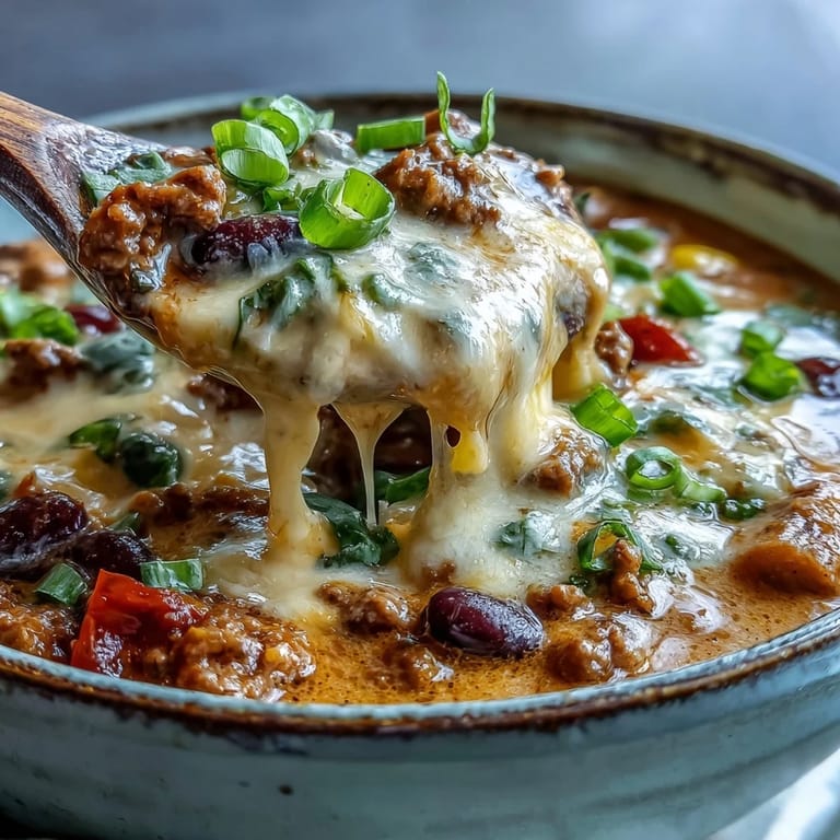 Close-up of creamy taco soup topped with cilantro and tortilla chips, served with lime wedges for a fresh, Tex-Mex finish.