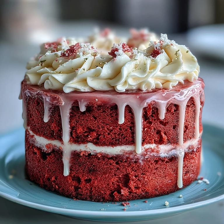 Decadent Bridal Shower Rosé Velvet Cake, ready for celebration with friends.