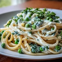 Spring Pasta: Ricotta and Lemon Linguine with Peas - a bright, creamy dish with fresh peas, lemon zest, and ricotta cheese tossed with linguine.