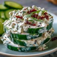 TikTok Cucumber Salad with Everything Bagel Dressing, a creamy, crunchy, and refreshing dish.